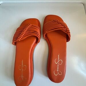 Jessica Simpson Women's Bold Orange Slide Sandals